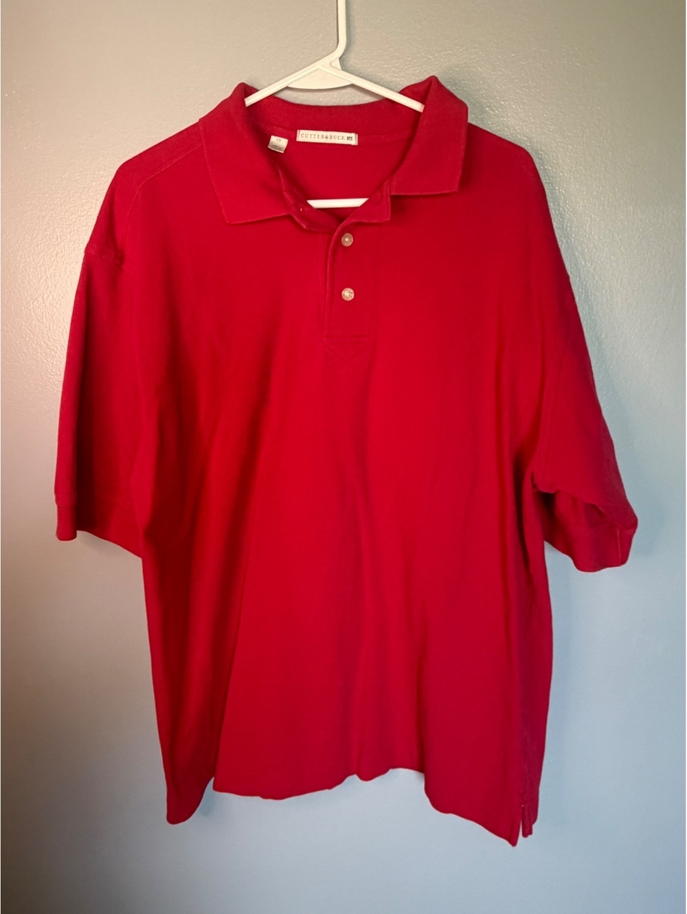 Cutter & Buck Men's Red Cotton Polo Shirt Size L